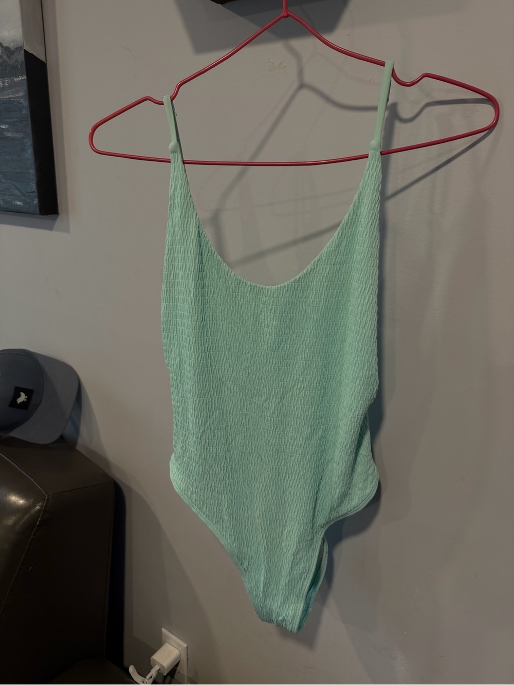 aerie Mint Green Textured One-Piece